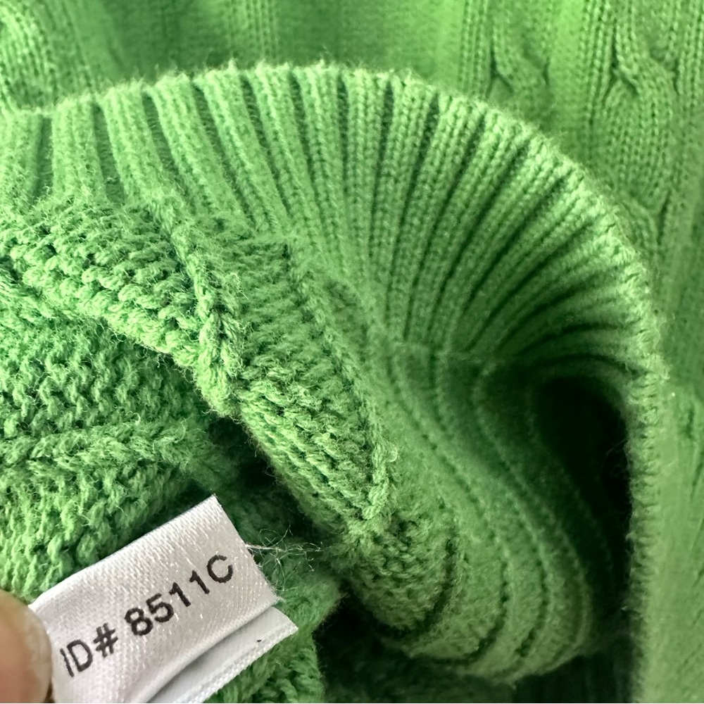 LOFT Kelly Green Ribbed cableKnit Sweater Size Small - Picture 5 of 9